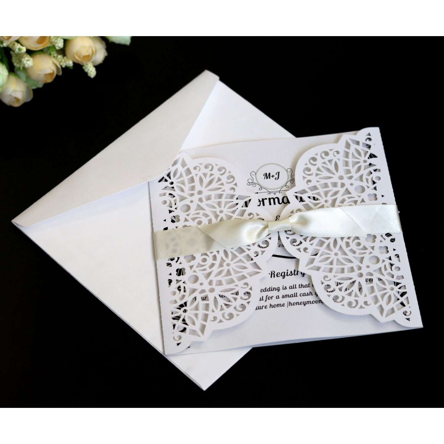 Invitation Holder Laser Cut Invitation Card Wedding Decoration Beautiful Card